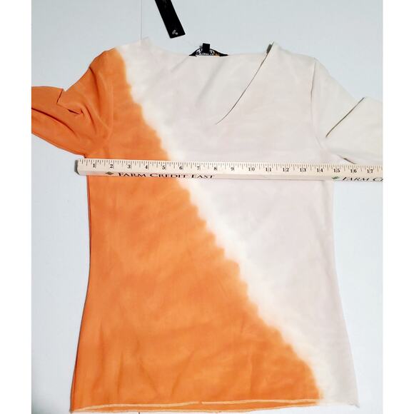 Chaudry Womens Orange Cream Top Size Small festive Fall Top Hippie Boho Hippie - Picture 3 of 4